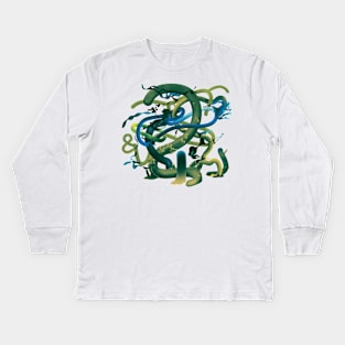 Alien flora Green Kids Long Sleeve T-Shirt